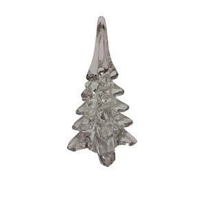 Vintage Blown Glass Christmas Tree Clear 4 1/2 Inches